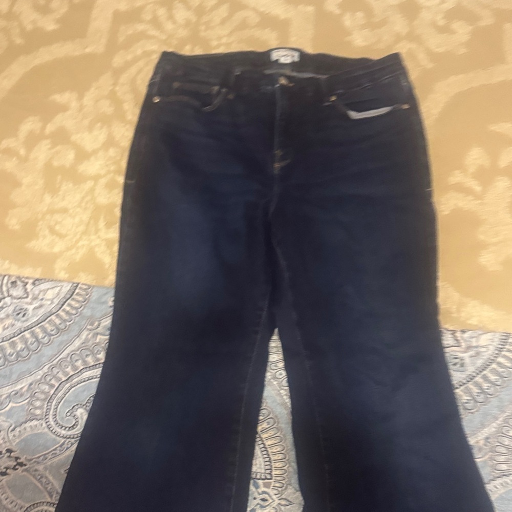 Good American Dark Blue Flare Jeans